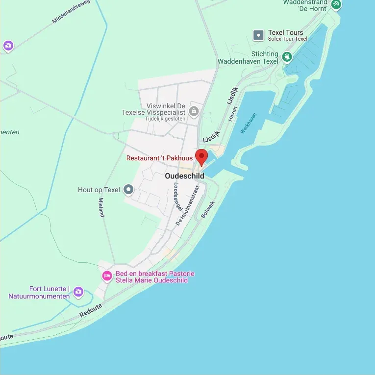 Locatie map van Restaurant 'T Pakhuus, genomen van Google Maps